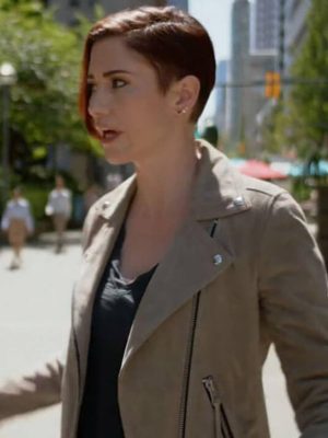 Chyler Leigh Supergirl 2026 Brown Suede Jacket