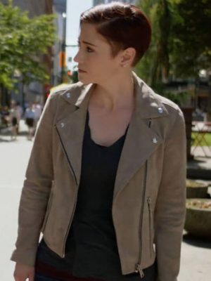 Chyler Leigh Supergirl 2026 Brown Suede Jacket