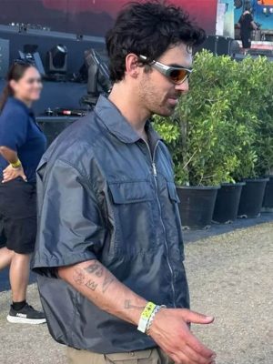Coachella 2026 Joe Jonas Grey Satin Jacket