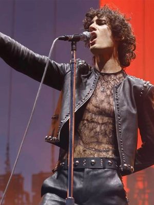 Coachella 2026 Sombr Studded Leather Jacket