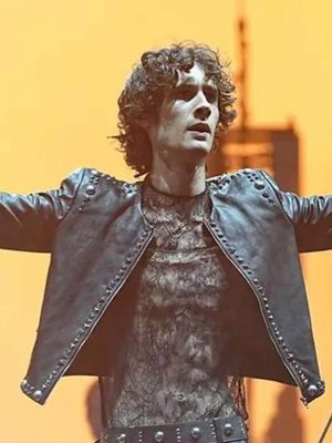 Coachella 2026 Sombr Studded Leather Jacket