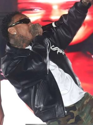 Coachella 2026 Tyga Black Leather Jacket
