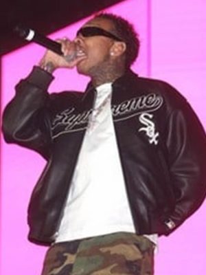 Coachella 2026 Tyga Black Leather Jacket