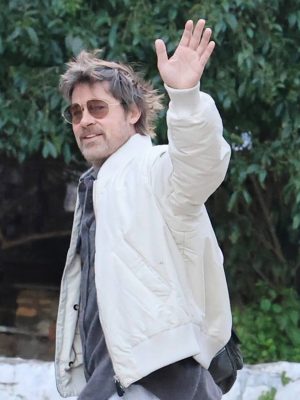 David Harbour The Riders 2027 White Bomber Jacket