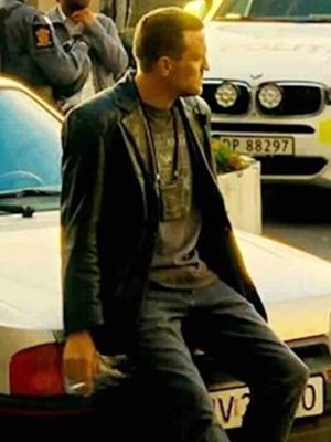 Detective Hole 2026 Tobias Santelmann Black Leather Blazer