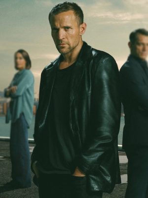 Detective Hole 2026 Tobias Santelmann Black Leather Blazer