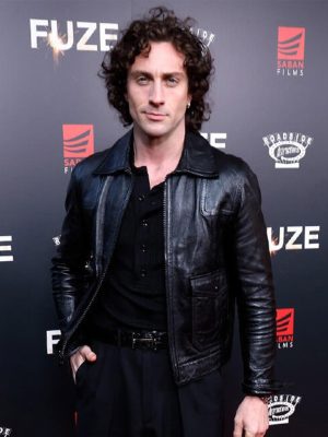 Fuze 2026 Aaron Taylor-Johnson Black Leather Jacket