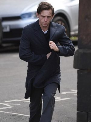 Half Man 2026 Jamie Bell Black Wool Coat