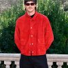 Jacob Elordi Wuthering Heights 2026 Red Suede Jacket