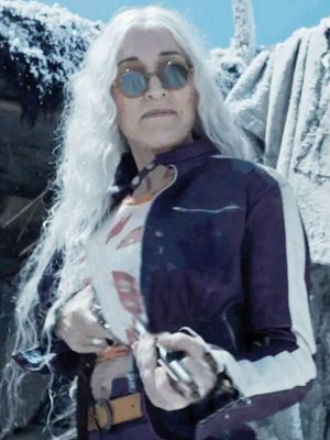 Katey Sagal One Piece S02 Purple Leather Jacket