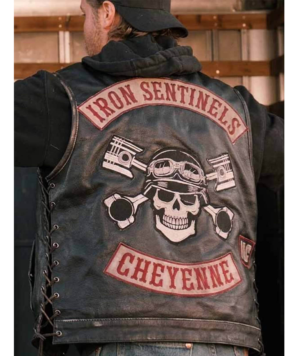 Luke Grimes Marshals 2026 Black Leather Vest