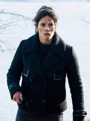 Maggie Bell FBI S08 Black Wool Peacoat