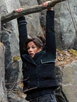 Maggie Bell FBI S08 Black Wool Peacoat