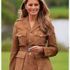 Melania Trump Brown Suede Leather Jacket