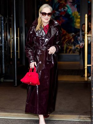 Meryl Streep The Devil Wears Prada 2 Burgundy Leather Coat