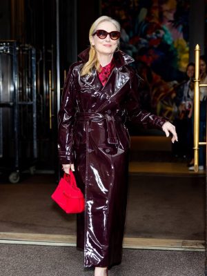 Meryl Streep The Devil Wears Prada 2 Burgundy Leather Coat