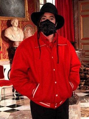 Michael Jackson 2000s Red Wool Jacket