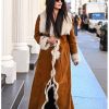 NYC 2026 Danielle Vasinova Fur Trim Leather Suede Coat