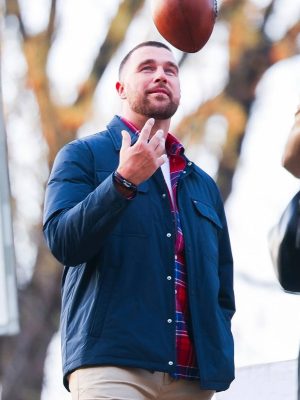 NYC 2026 Travis Kelce Blue Cotton Jacket