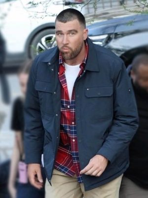 NYC 2026 Travis Kelce Blue Cotton Jacket