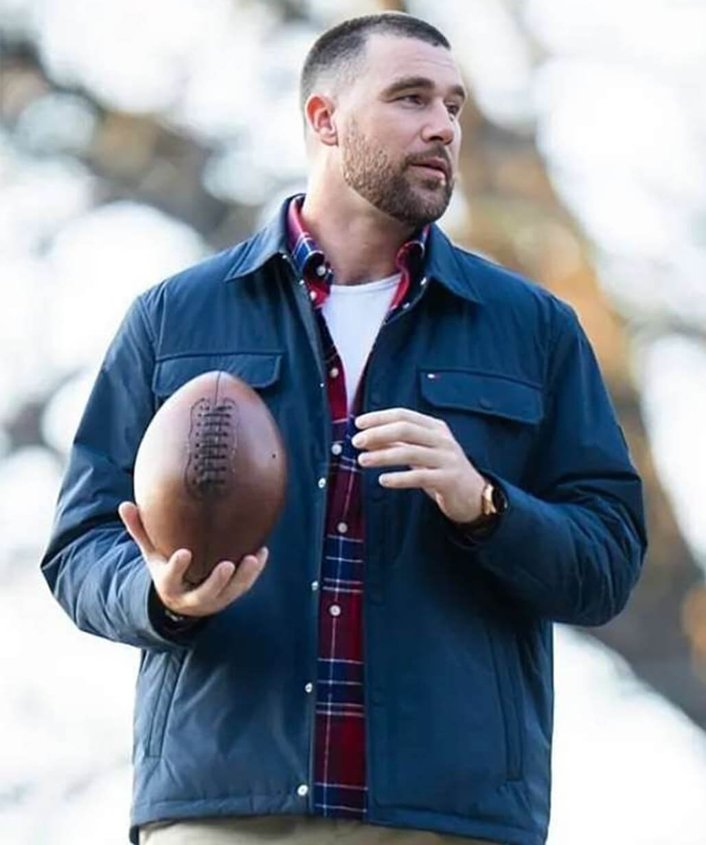NYC 2026 Travis Kelce Blue Cotton Jacket