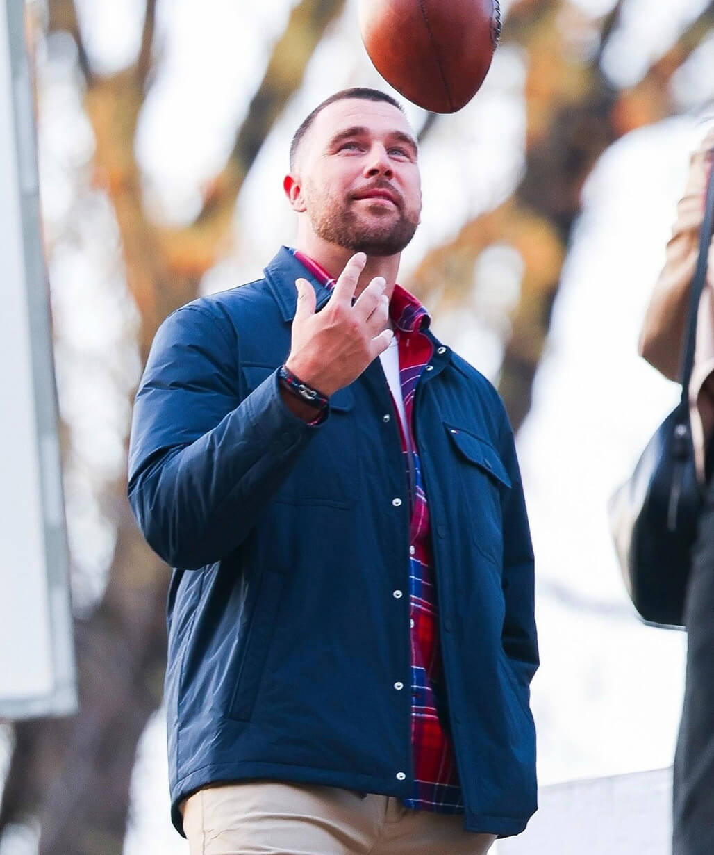NYC 2026 Travis Kelce Blue Cotton Jacket