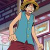 One Piece 1999 Monkey D. Luffy Blue Cotton Vest