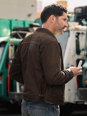 Tom Ellis CIA 2026 Colin Glass Brown Cotton Jacket