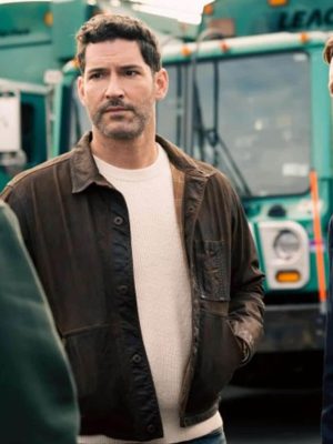 Tom Ellis CIA 2026 Colin Glass Brown Cotton Jacket