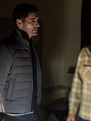 Tom Ellis CIA 2026 Grey Puffer Jacket