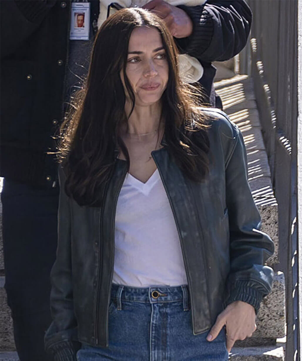 Ana de Armas Safe Houses 2026 Black Leather Jacket
