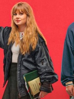 Angourie Rice Finding Emily 2026 Black Bomber Jacket