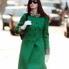 Anne Hathaway The Devil Wears Prada Green Coat