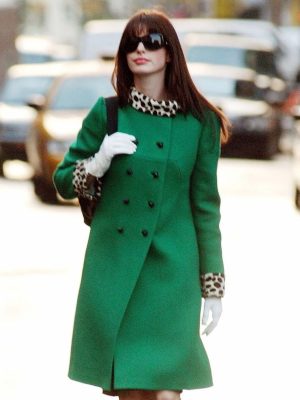 Anne Hathaway The Devil Wears Prada Green Coat
