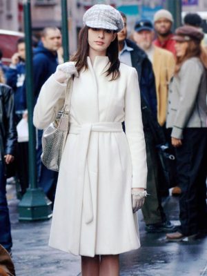 Anne Hathaway The Devil Wears Prada 2 White Wool Coat