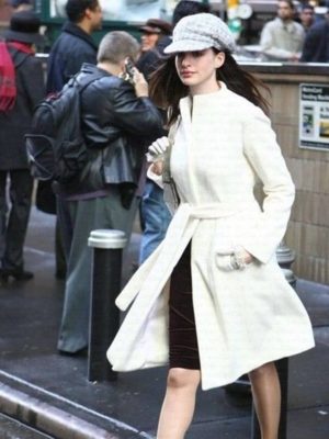 Anne Hathaway The Devil Wears Prada 2 White Wool Coat