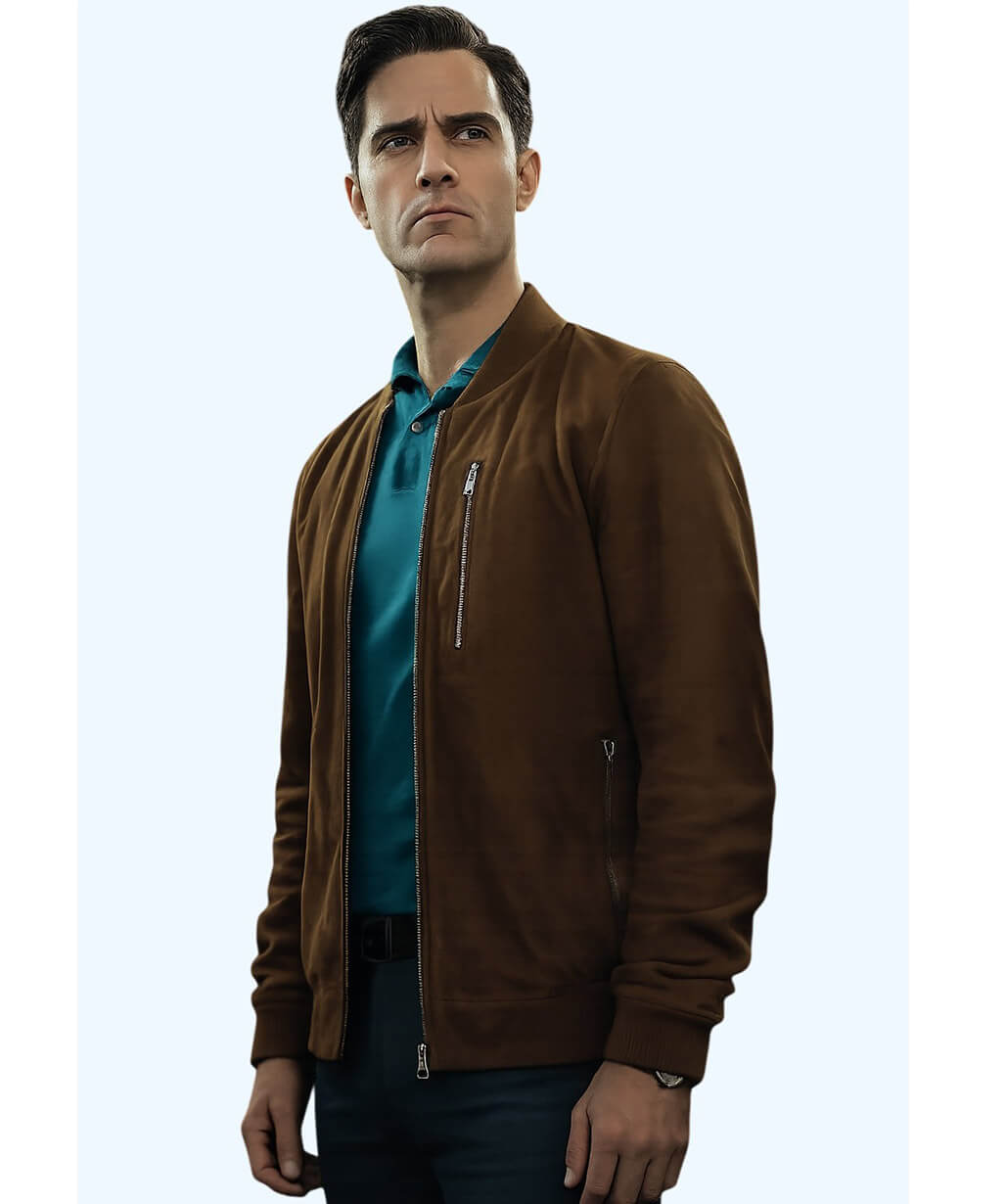 Berlin S02 Pedro Alonso Brown Bomber Jacket