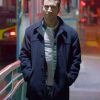 Brett Goldstein Shrinking S02 Navy Blue Wool Coat