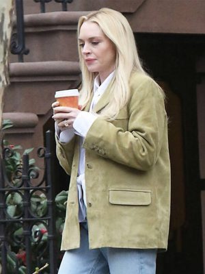 Lindsay Lohan Count My Lies 2026 Suede Blazer