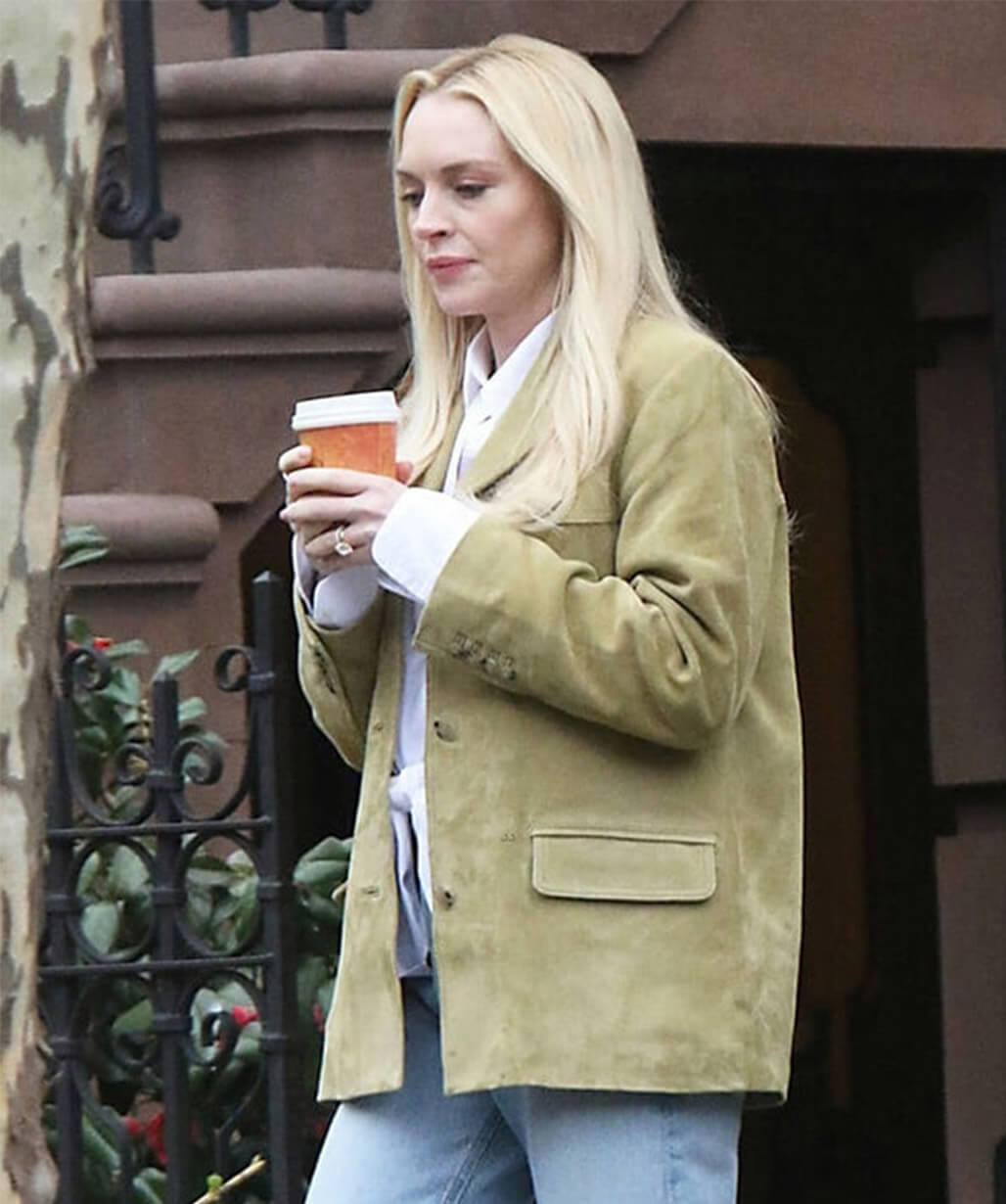 Lindsay Lohan Count My Lies 2026 Suede Blazer