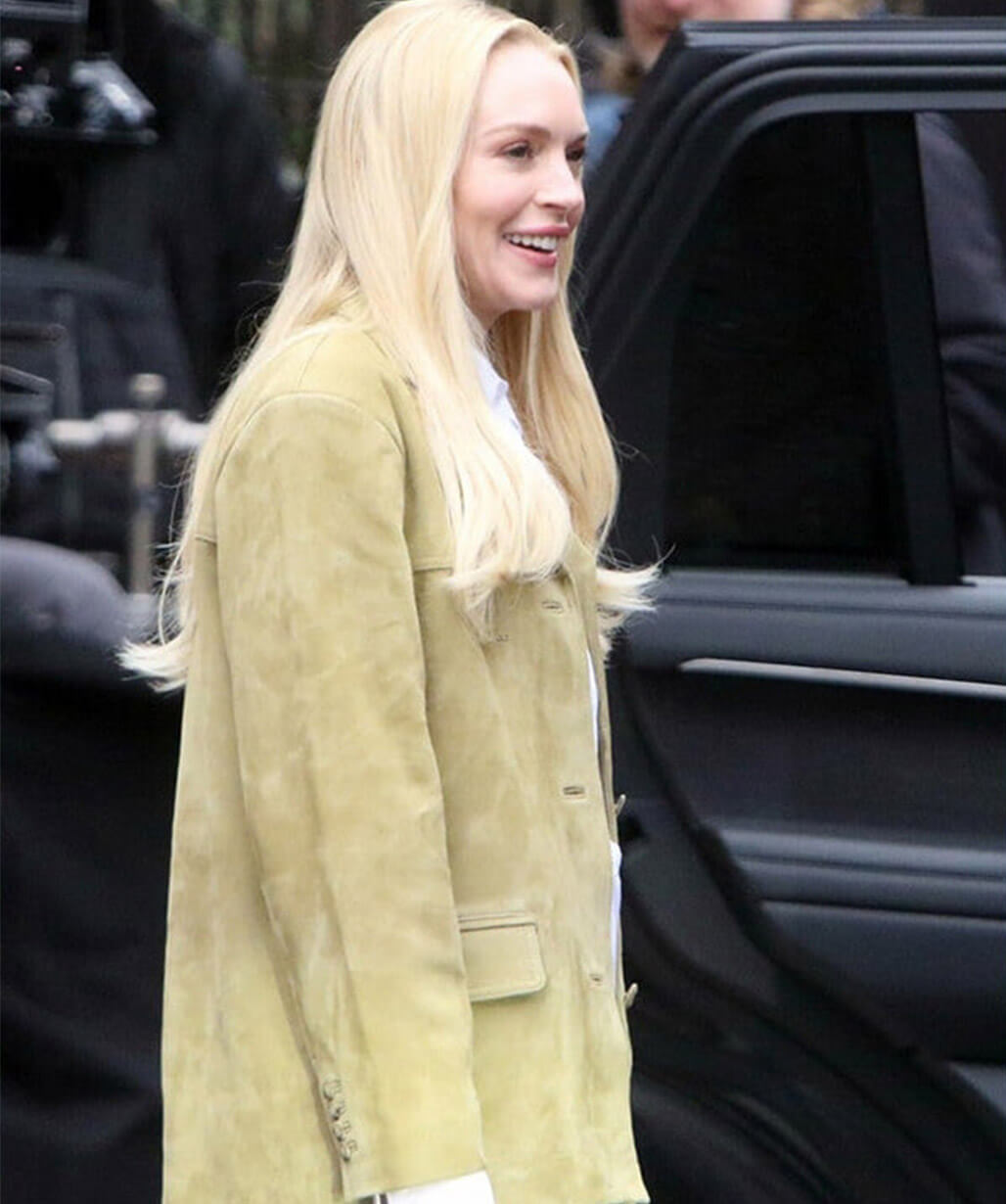 Lindsay Lohan Count My Lies 2026 Suede Blazer