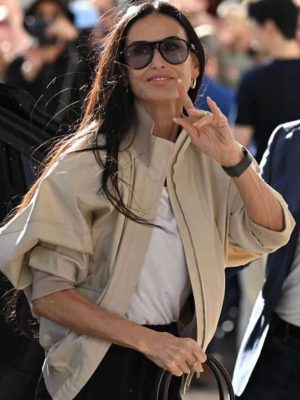 Demi Moore Cannes Film Festival 2026 Cotton Jacket