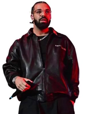 Drake New Black Leather Jacket