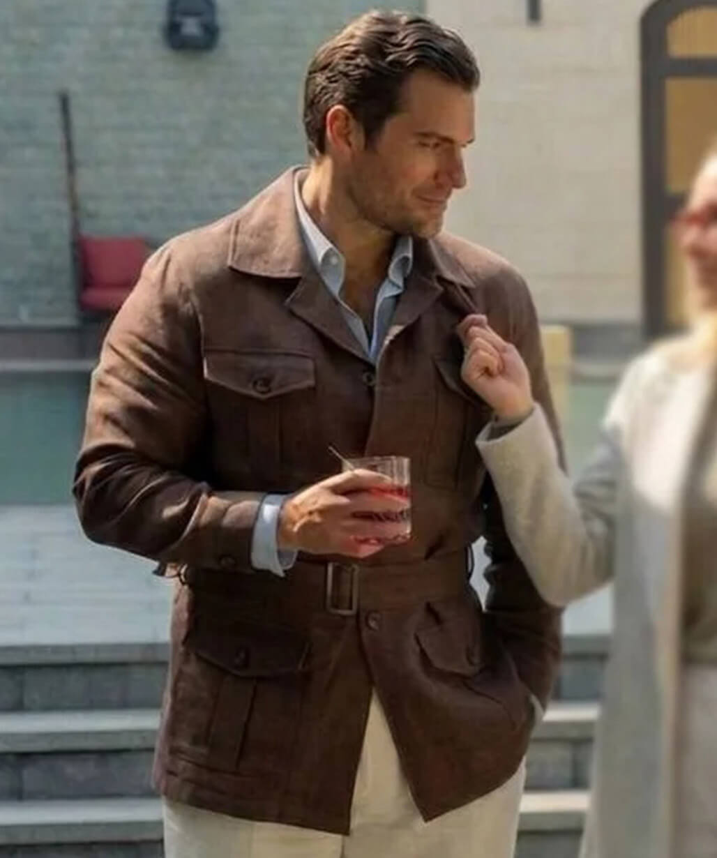 Henry Cavill In the Grey 2026 Brown Jacket