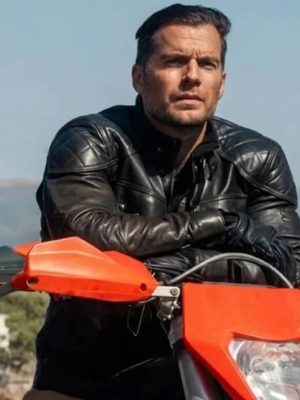 In the Grey 2026 Henry Cavill Black Leather Jacket