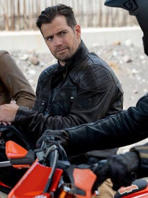 In the Grey 2026 Henry Cavill Black Leather Jacket