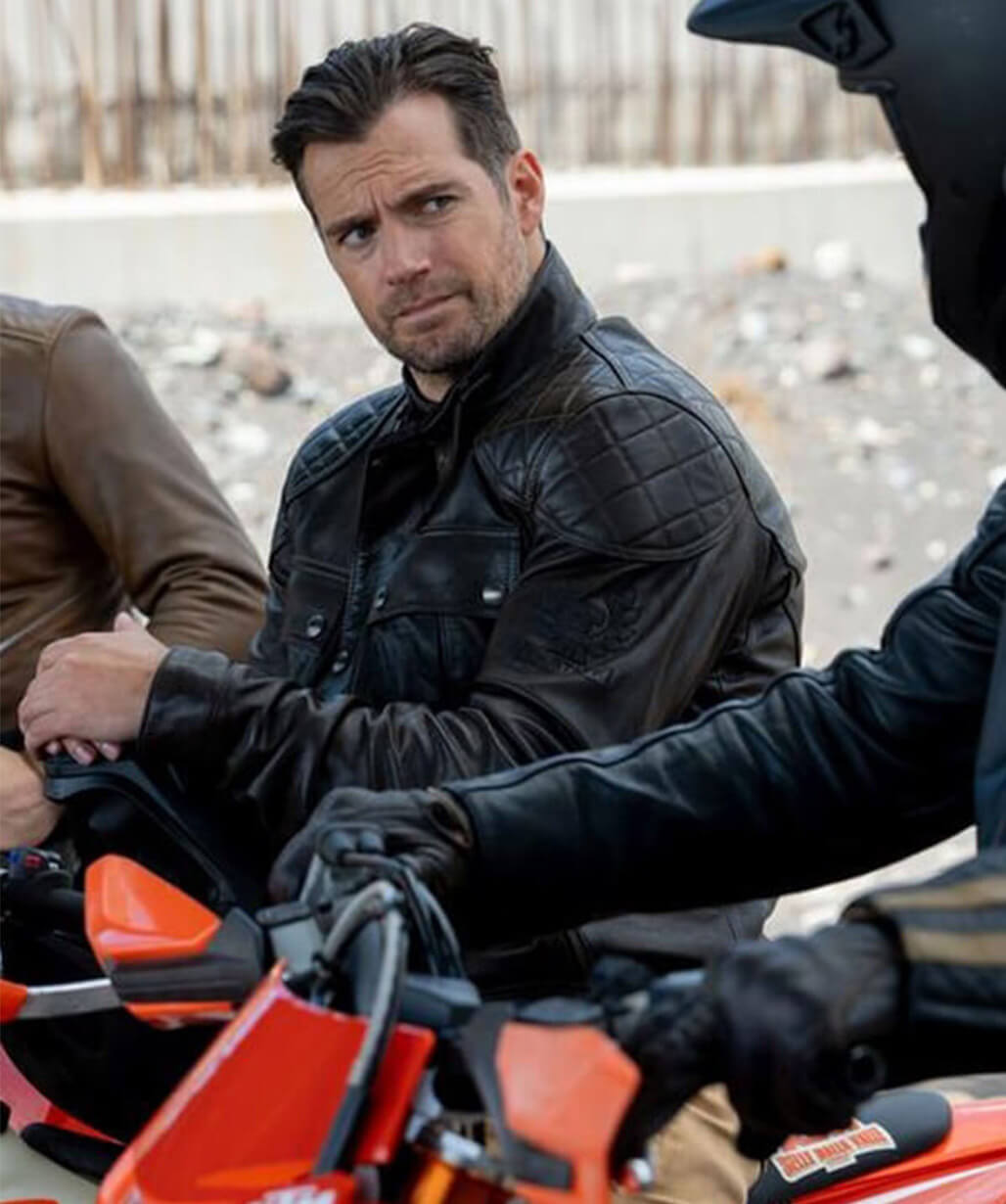 In the Grey 2026 Henry Cavill Black Leather Jacket