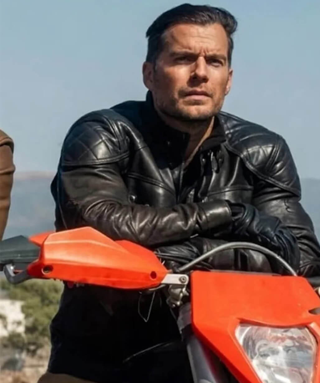 In the Grey 2026 Henry Cavill Black Leather Jacket