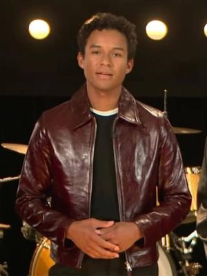 Jaafar Jackson Michael 2026 Premiere Maroon Leather Jacket