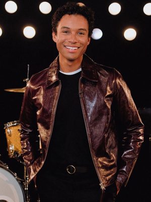 Jaafar Jackson Michael 2026 Premiere Maroon Leather Jacket